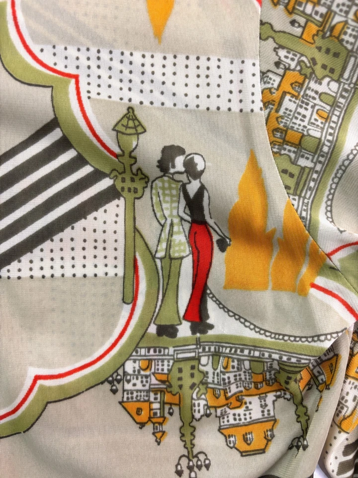 vtg 70s Wrangler Medium Disco Nylon Leisure Shirt Man Woman Retro Green Knit - Image 3 of 4