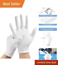 3 Pairs Cotton Gloves for Dry Hands Sleeping, Soft Moisturizing Eczema Gloves...