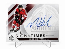 2017-18 UD SP Authentic Auto Mike Hoffman Sign of the Times SOTT Card # SOTT-MH