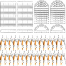 120 Pieces Geometry Math Set Compass for Geometry Math Compass and Protractor...