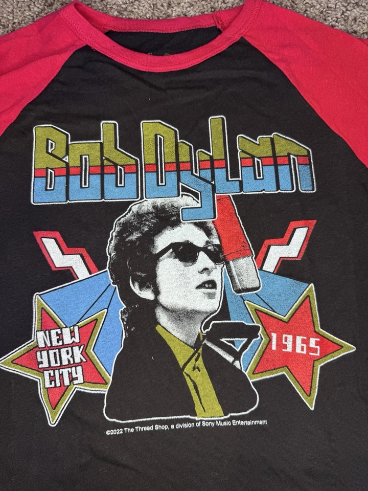 Rowdy Sprout Boys Bob Dylan Recycled Raglan Tee Size 6, New - Image 3 of 4