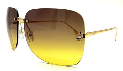 FENDI FE4134US  FE 4134US 30E Crystal Gold Brown Yellow Gradient Sunglasses