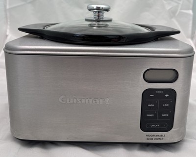 Cuisinart Programmable Slow Cooker 4qt PSC-400 Stainless Steel Clean Works