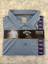 NWT Callaway Polo Shirt Mens XXL Blue Performance Stretch Opti-Dri Golf