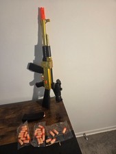 Electric Foam Dart Blaster Rifle AK Style w/ 40 Darts 2 Magazines Battery Charge