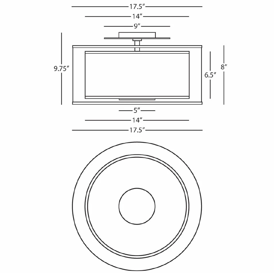 Robert Abbey Saturnia Flushmount Saturnia 18" techo empotrado - acero inoxidable Foto 2 de 2