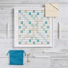 WS Game Company Scrabble Bianco Edition with Rotating Wooden Game Board New