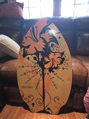 Skim Lizard JGR Copa 35 x 20 Wood Skim Board 2009 Abstract Flowers 
