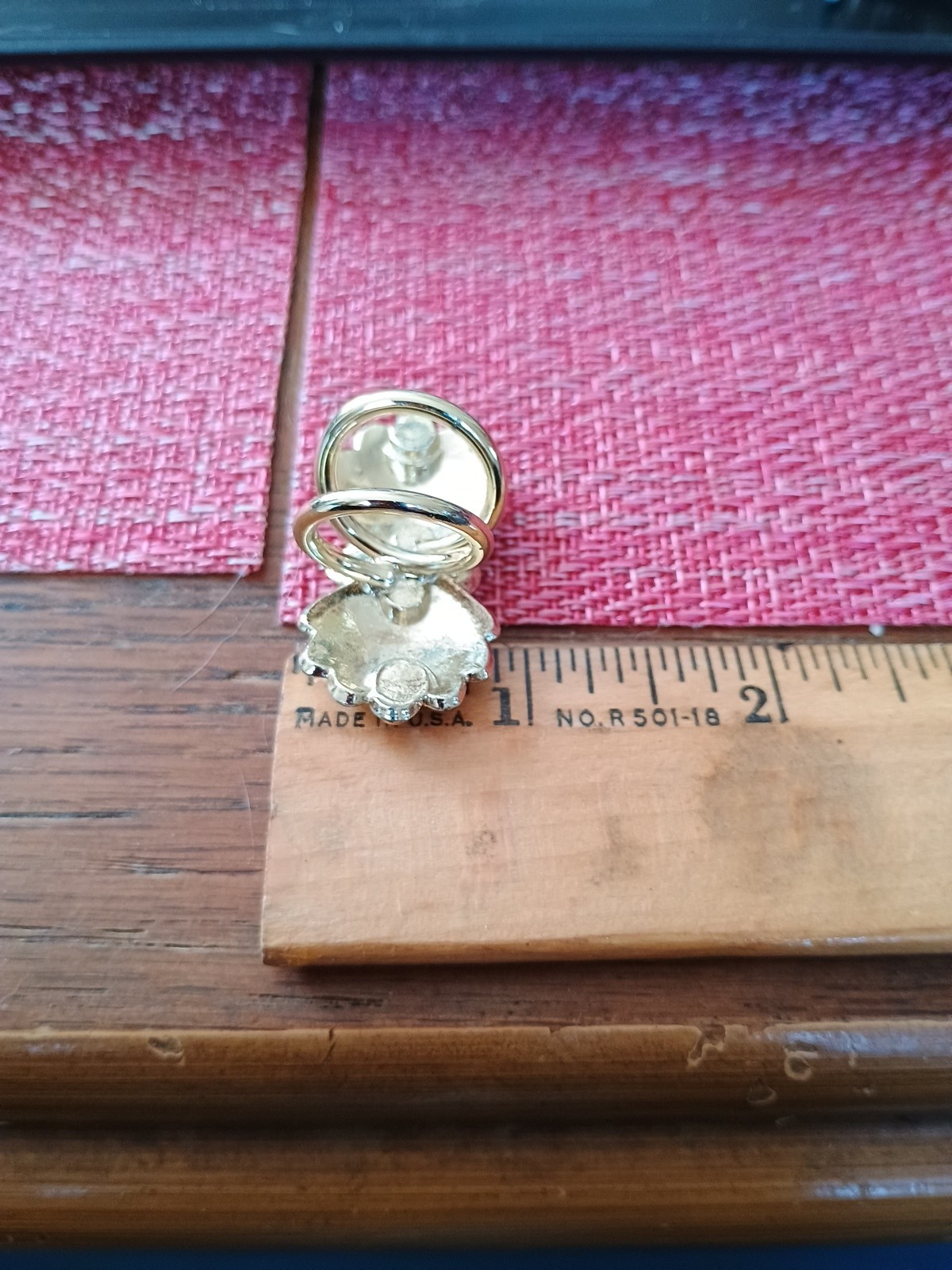 Vtg Scarf Clip Pull Through Style Rhinestone Gold Tone Estate 