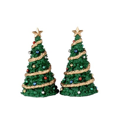 Lemax-34100-139, Classic Christmas Trees, Set/2, Christbaum, Weihnachtsdorf,