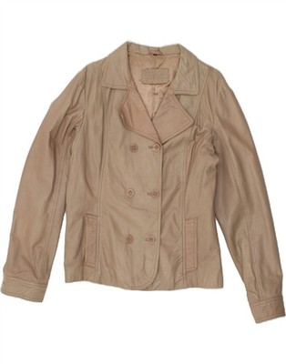 CONBIPEL Womens Leather Jacket IT 48 XL Beige Leather BS14