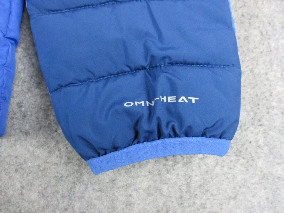 Chaqueta Columbia Niños Grande 14 16 Azul Omni-Calor Con Capucha Puffer Aislada Invierno Foto 4 de 4
