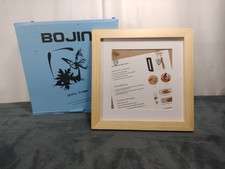 BOJIN 8x8 Square Picture Frames 4 Distressed Rustic White Wood Grain Solid Wood