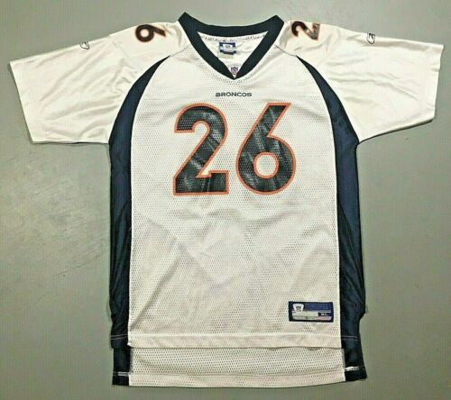 Camiseta deportiva blanca Clinton Portis #26 de los Denver Broncos NFL Reebok para jóvenes talla XL (18-20) - Imagen 1 de 6