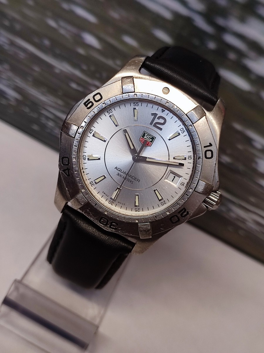 TAG HEUER AQUARACER QUARTZ SILVER DIAL WAF1112 SWISS MEN'S TAG HEUER AQUARACER QUARTZ SILVER DIAL WAF1112 SWISS MEN'S