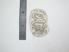 vtg 1960s 70s Tattoo Flash acetate stencil Snake Wrapping Skull signed v5 SN3