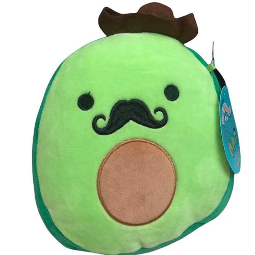 avocado squishmallow with mustache