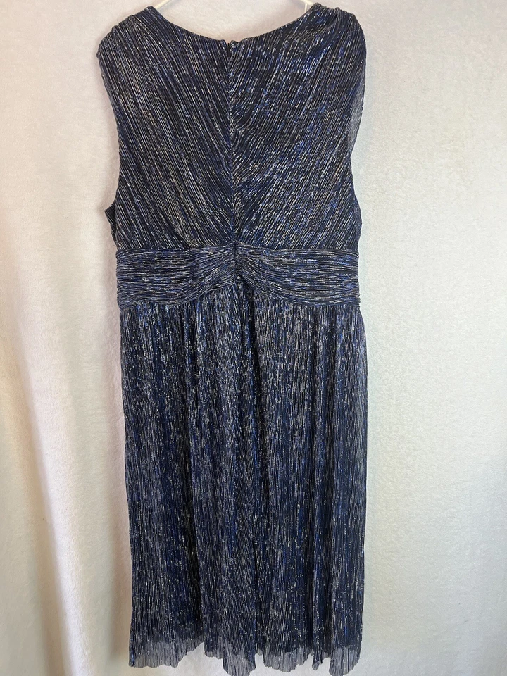 Jessica London вечернее платье длинный официальный женщин плюс 22 Вт синий металлик без рукавов - Изображение 3 из 3