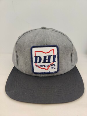 Vintage K Products USA MADE DHI CO OP Patch Farm Trucker Hat Snapback cap NOS 