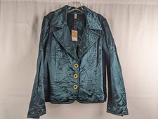 Look Brand Deep Teal Satin Blazer Nwt Large