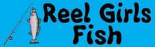 10in X 3in Rod Reel Girls Fish Bumper Stickers Decals Fishing Window Sticker ...