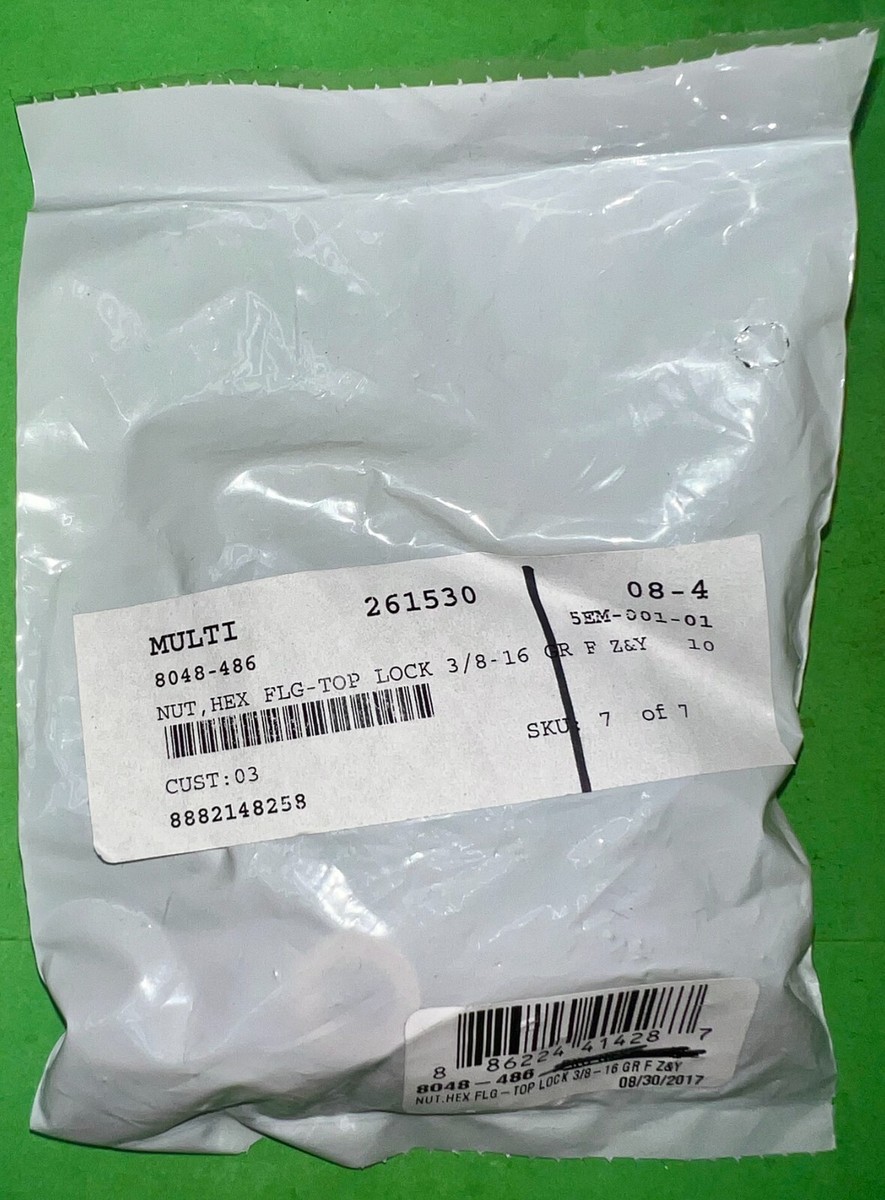 Arctic Cat OEM flg top lock hex nut 3/8-16 gr f z&y 8048-486 (pack