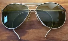 Vintage 1940  s American Optical FULVUE Aviator Sunglasses 12K GF Calobar