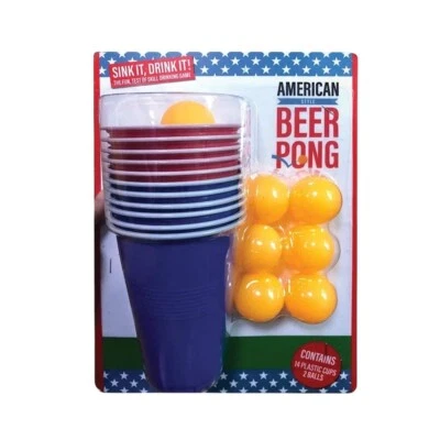 BEER PONG Drinking Game Set Cups Balls Party Kit Pub Ping Men Man Fun Gift