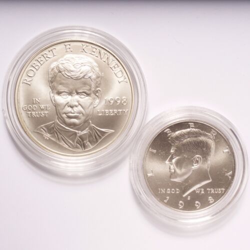 1998 Robert/John F Kennedy Commemorative 2-Coin BU Silver Set - Picture 2 of 3