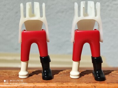 Pièces PLAYMOBIL Jambes Rouges Bottes Noires Dorées Mousquetaire Flandes Soldat - X2