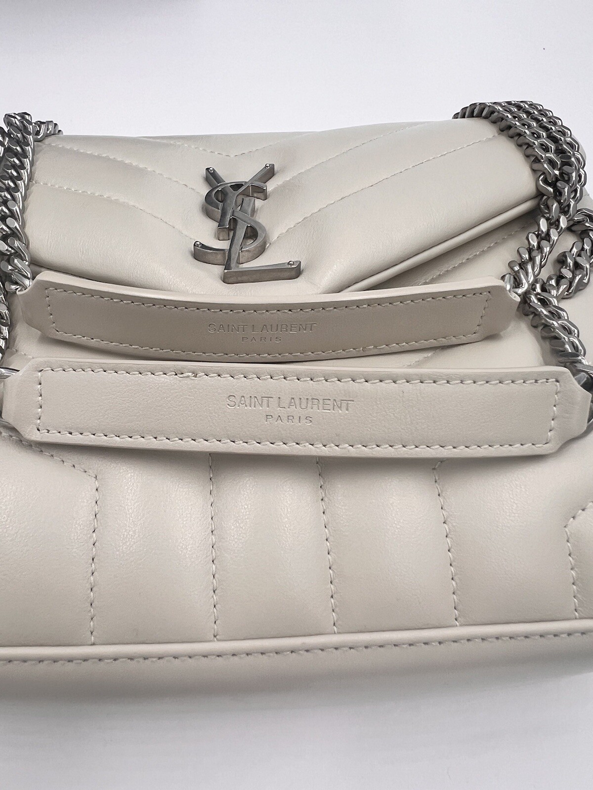 SAINT LAURENT Borsa YSL Loulou piccola bianca vintage