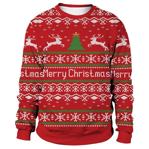 Women Men Christmas Ugly Sweater Pullover Jumper Xmas Party Sweatshirt Tops New' - Picture 13 of 18