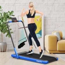 NNECW 2-in-1 Foldable Treadmill with APP & Remote Control for Home & Office-Silv