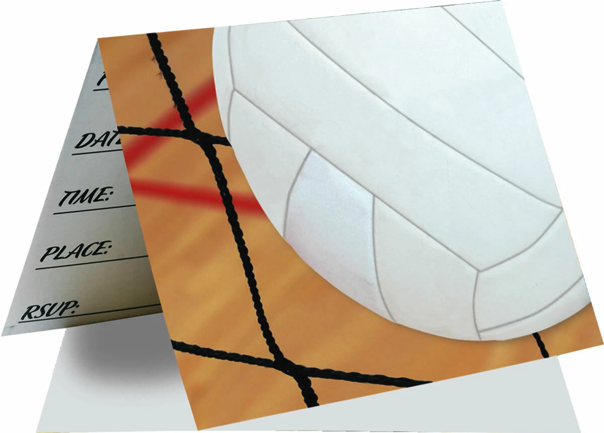 Volleyball Party Invitations Girl s Sports Birthday Pre Printed