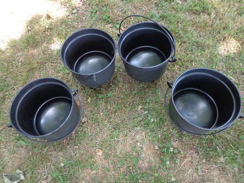 Lot De 2 Chaudrons En Plastique Pour Halloween – Grand 33 Cm Et Petit 20,3 Cm, Pot De Sorcière Portable Avec Poignée, Décoration Fête Magicienne