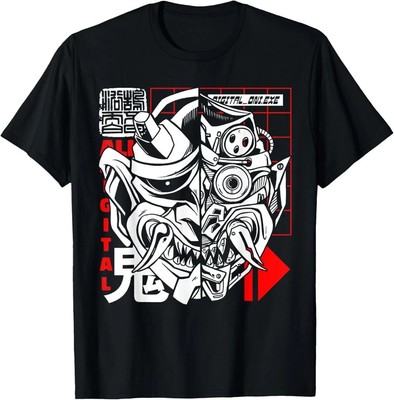 Cyberpunk Japanese Oni Mask Retro Techwear Streetwear Art unisex T-Shirt