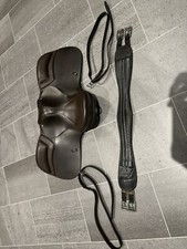 USED Brown Pony / Horse Saddle With Stirrup Leathers And Girth Strap