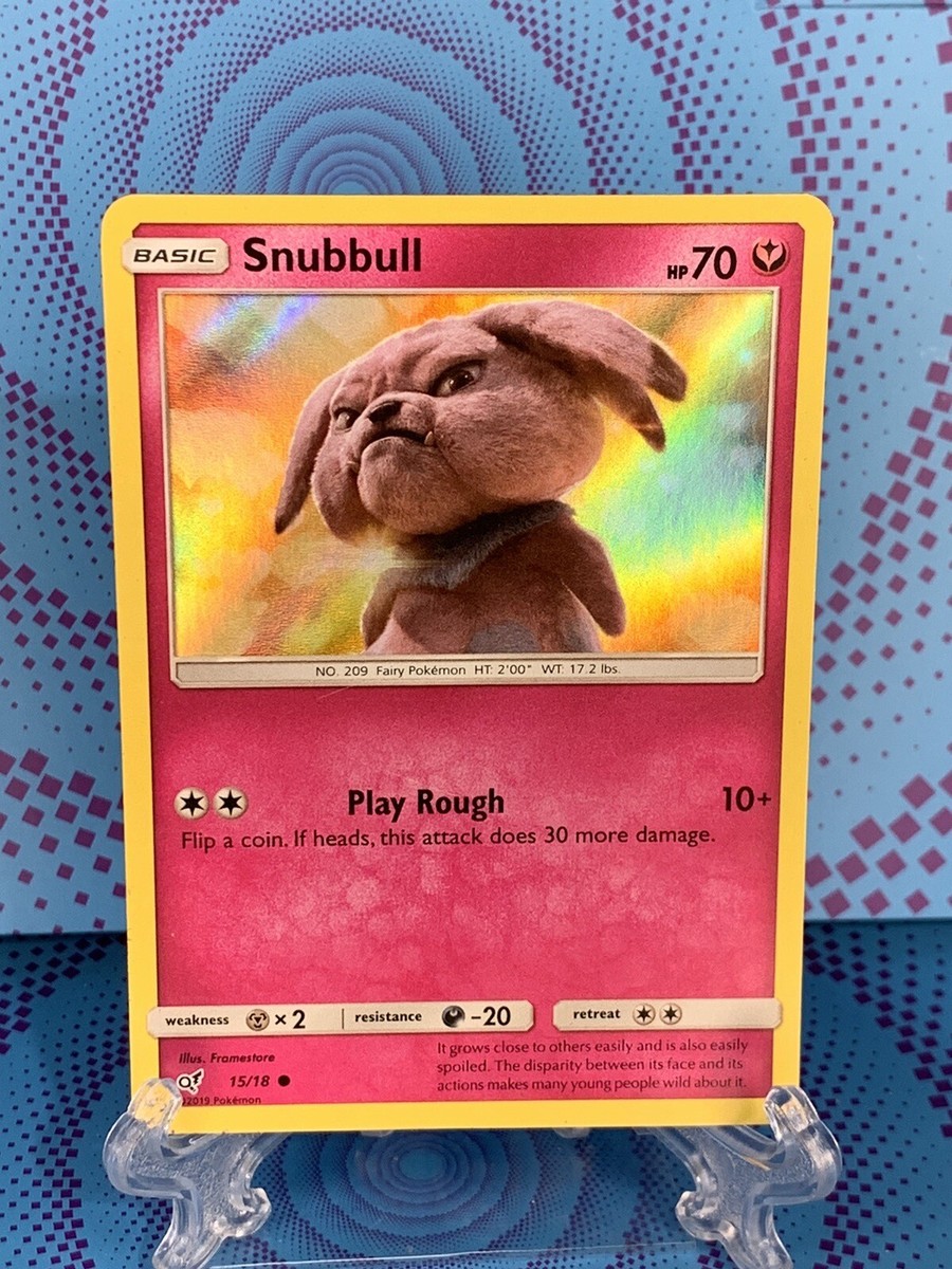 Snubbull 15/18 Holo Detective Pikachu Pokemon TCG Card 2019 NM/LP 🔥🔥🔥