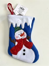 Snowman Christmas Mini Stocking 8” Holiday Hobby Lobby New