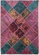 6x8' Red Antique Traditional Patchwork Rug 22174