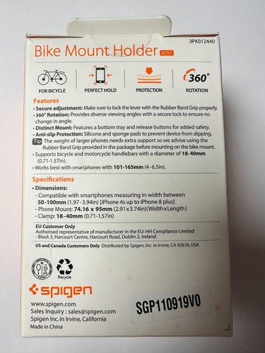 Support de vélo Spigen A251 support de téléphone portable pour iPhone, Smartphone noir - Photo 4/7