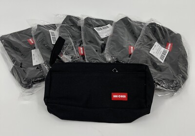 Set of 7 Black Canvas Pencil Cases Pouch 8x4x2