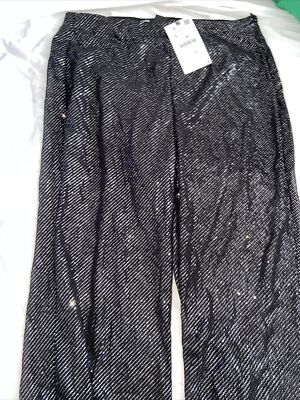 Zara Sparkle Mesh Pants woman's UKL