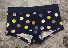 NWT VICTORIA'S SECRET PINK BLUE POLKA DOT THICK BAND BOYSHORT SHORTIE PANTIES