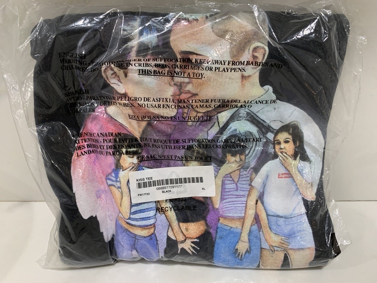 NWT 2017 SUPREME Kiss Tee T-Shirt Size XL Extra large Black Box 