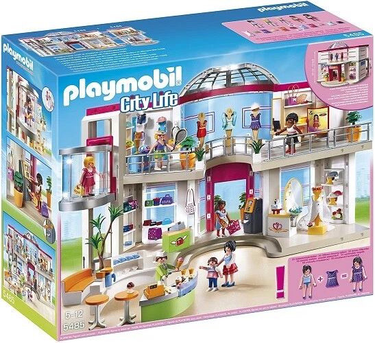 New Playmobil City Life Furnished Boutique Store Shopping Mall With Cafe 5485