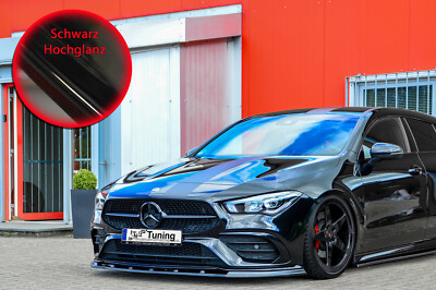 Lippe Frontspoiler aus ABS für Mercedes CLA C118 X118 mit AMG Line Schwarz Glanz