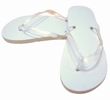 White Flip Flops Plain - x 50 / x 100 Pairs S/M/L Wedding Pack Wholesale Bulk