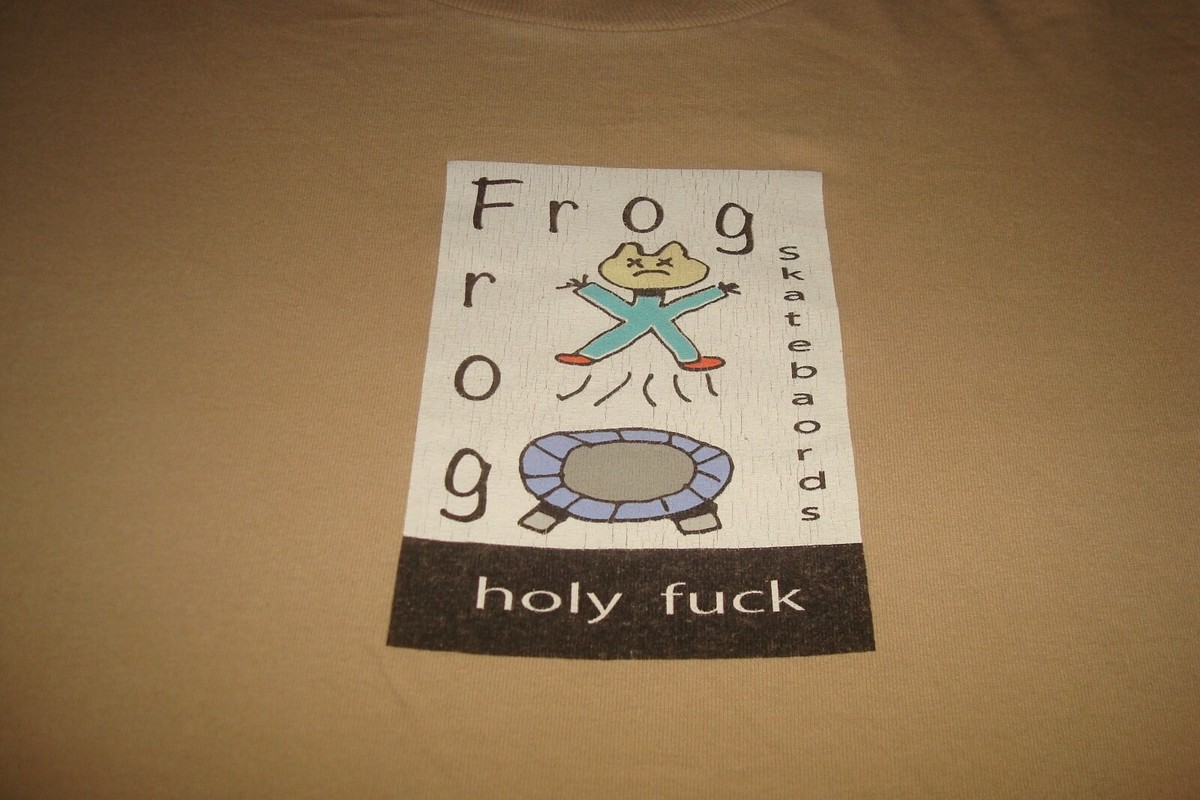 FROG SKATEBOARDS HOLY F*CK T SHIRT LARGE SNEAKERS SKATE