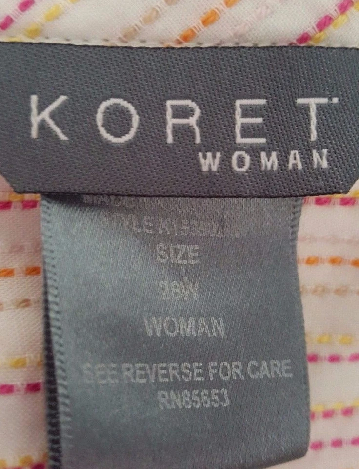 Camisa blusa Koret para mujer talla 26W púrpura amarillo blanco naranja Foto 2 de 4